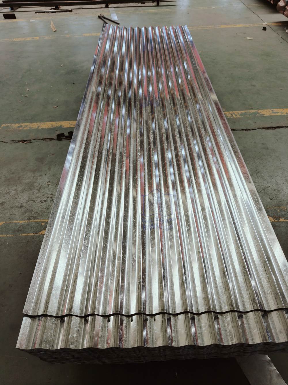 Zinc coated corrugated metal roofing